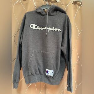 Champion Grey Vintage Hoodie Sweatshirt Men’s size Medium Women’s Large